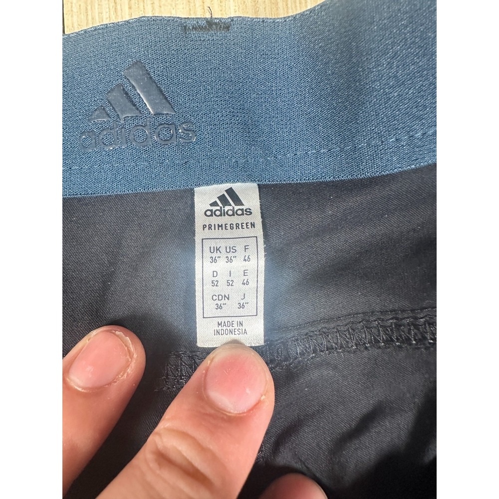 Adidas Chino Shorts Men's‎ 36 Blue Primegreen Golf Outdoor Performance Zip Fly - Picture 3 of 5